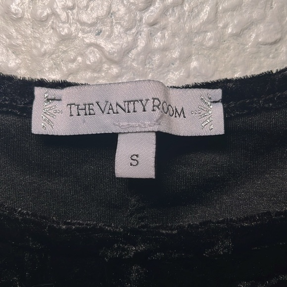 The Vanity Room black crushed velvet short dress size small - Picture 4 of 10